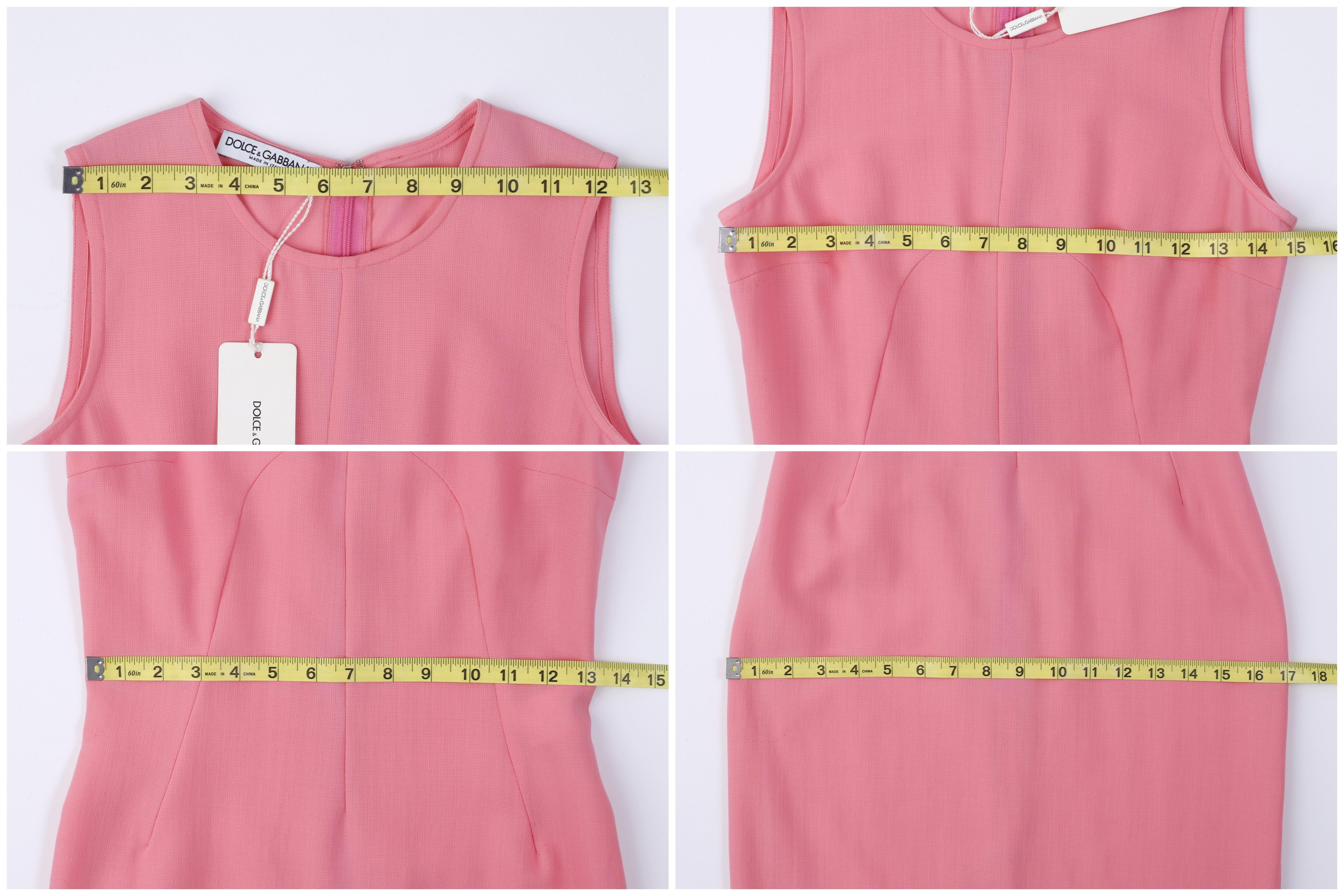 Dolce & Gabbana Vintage 1990's Bubblegum Pink Sleeveless Fitted Sheath Dress 38 For Sale 5