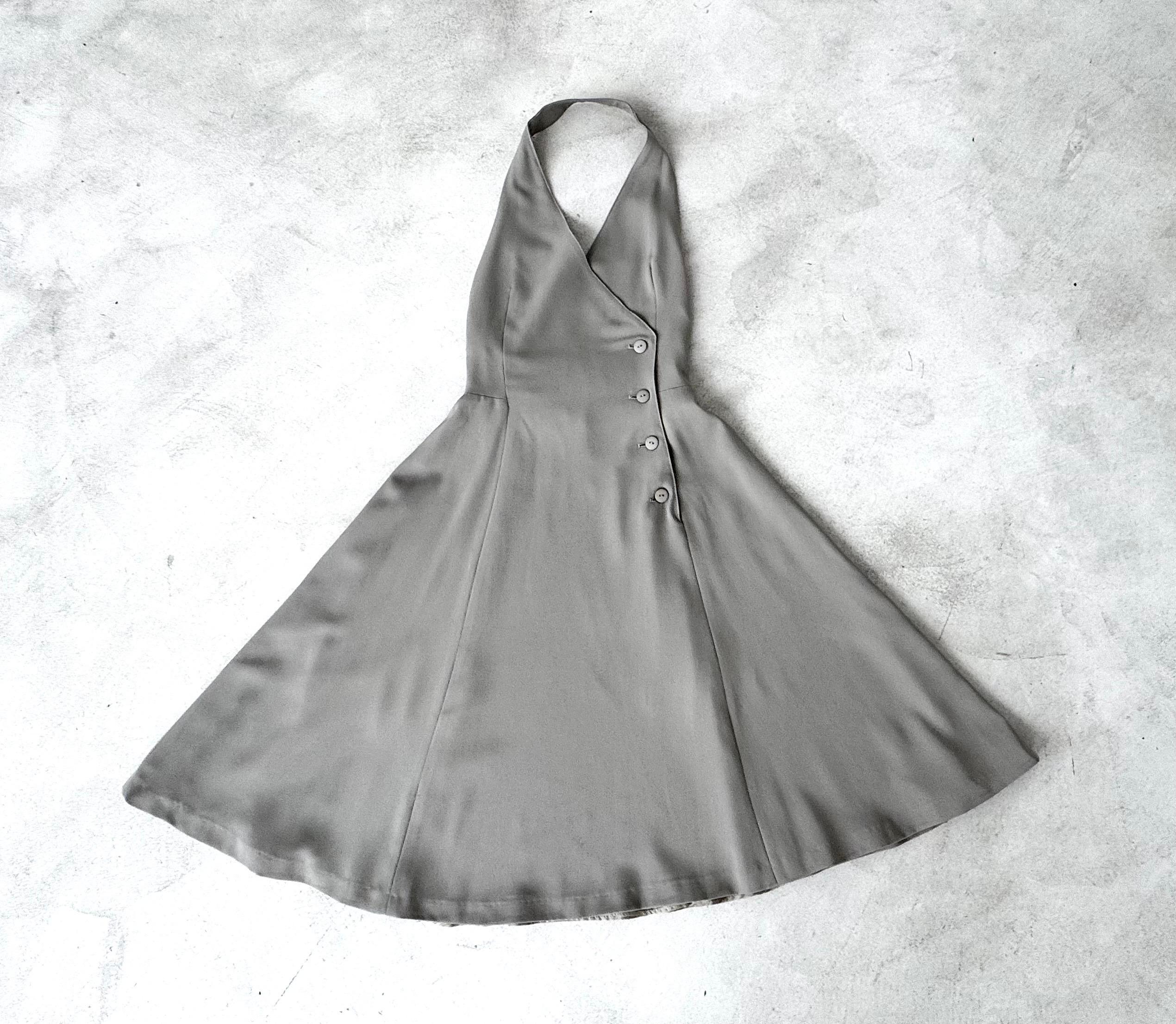 Dolce & Gabbana Vintage 1990s Halter Open Back Mid-Length Wrap Dress in vendita 5