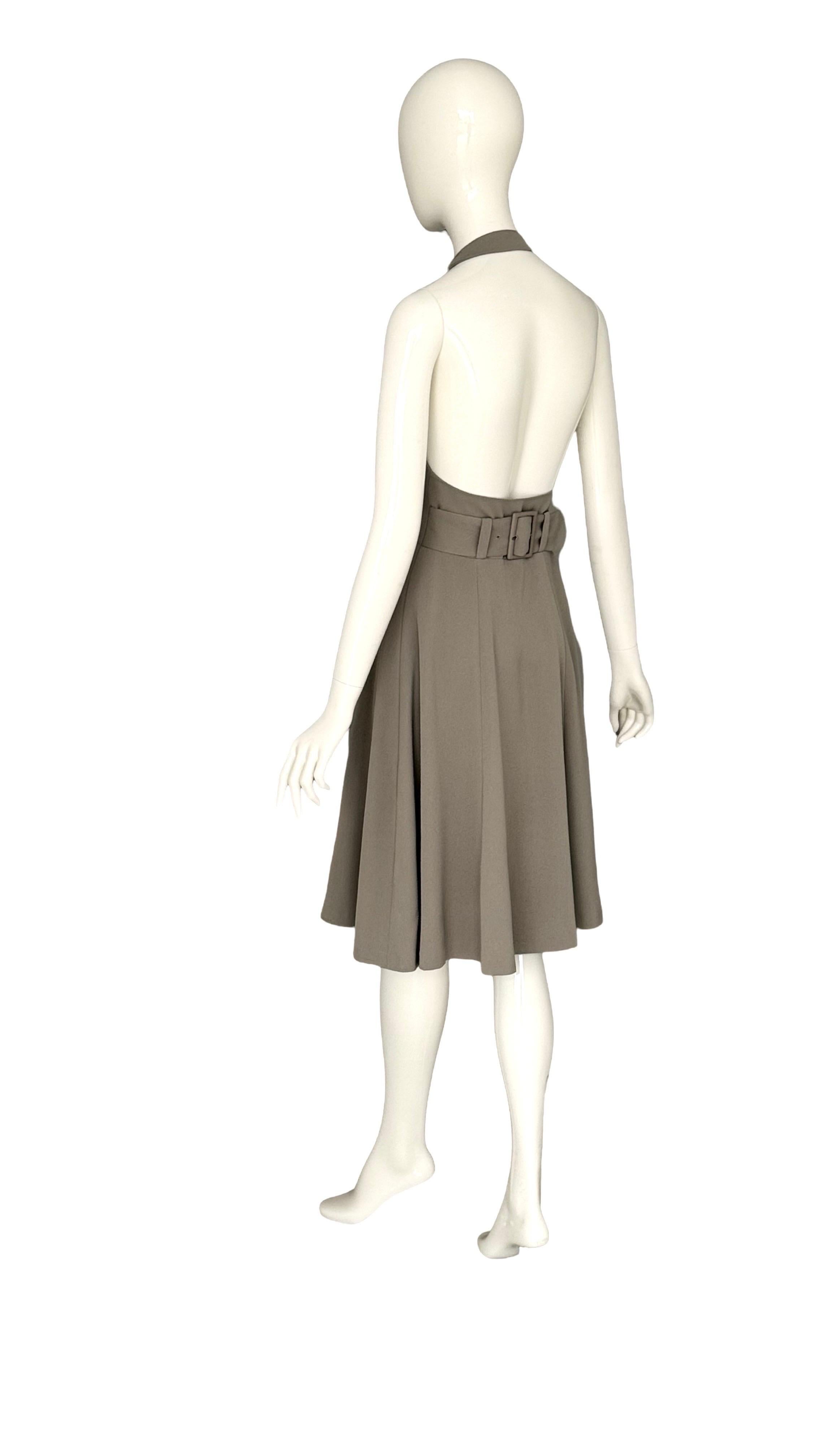 Dolce & Gabbana Vintage 1990s Halter Open Back Mid-Length Wrap Dress in vendita 1