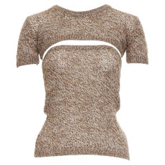 DOLCE GABBANA Vintage 1999 Runway brown crop top tube top set IT40 S
