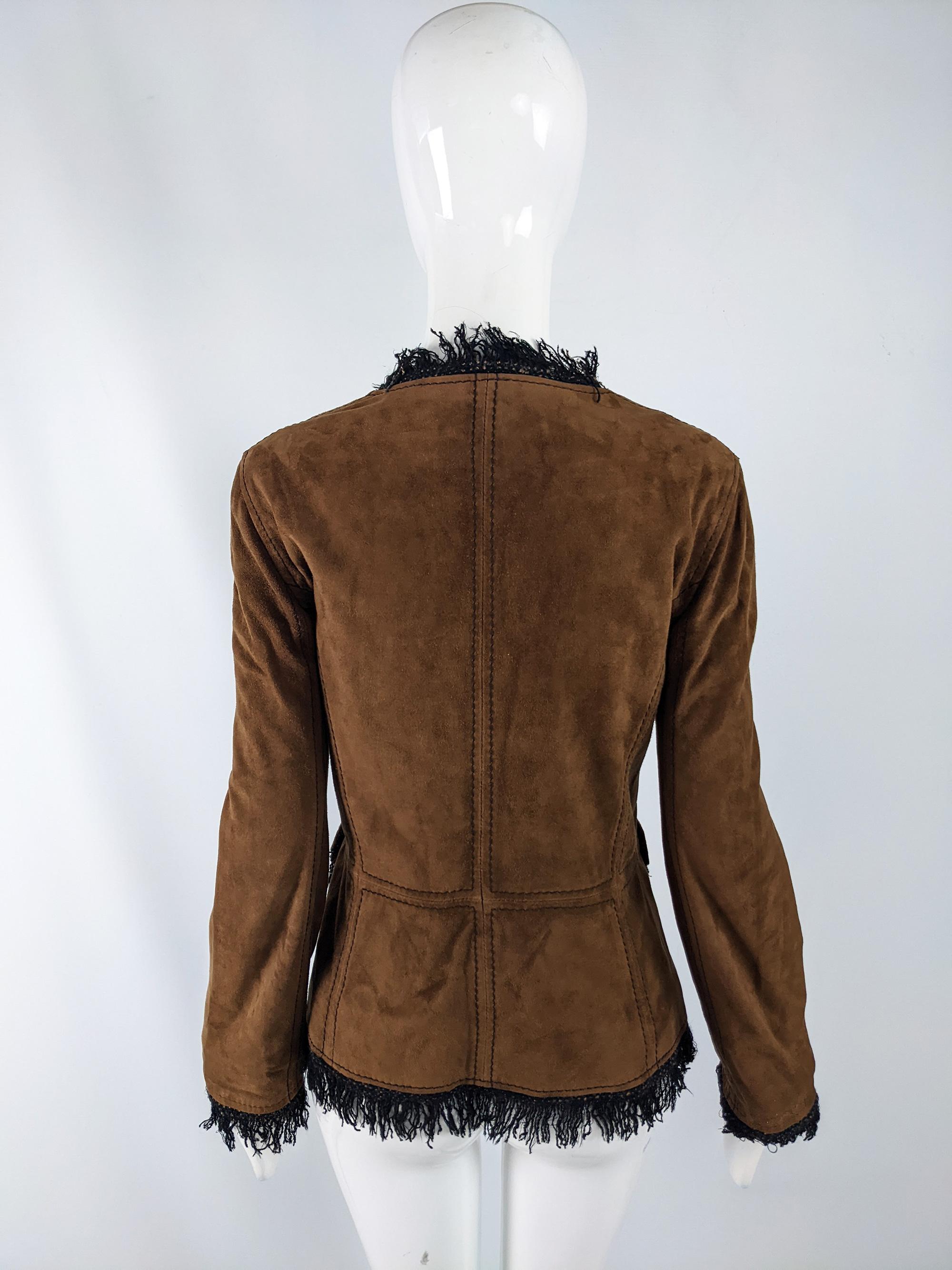 Costume Hippie Femme - Gilet à Franges Années 60-70 En Daim Synthétique - Avec Accessoires (lunettes, Couronne...)