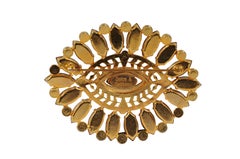 Dolce & Gabbana Vintage 2000s Floral Brooch Purple Mauve Gold White Crystal Pin