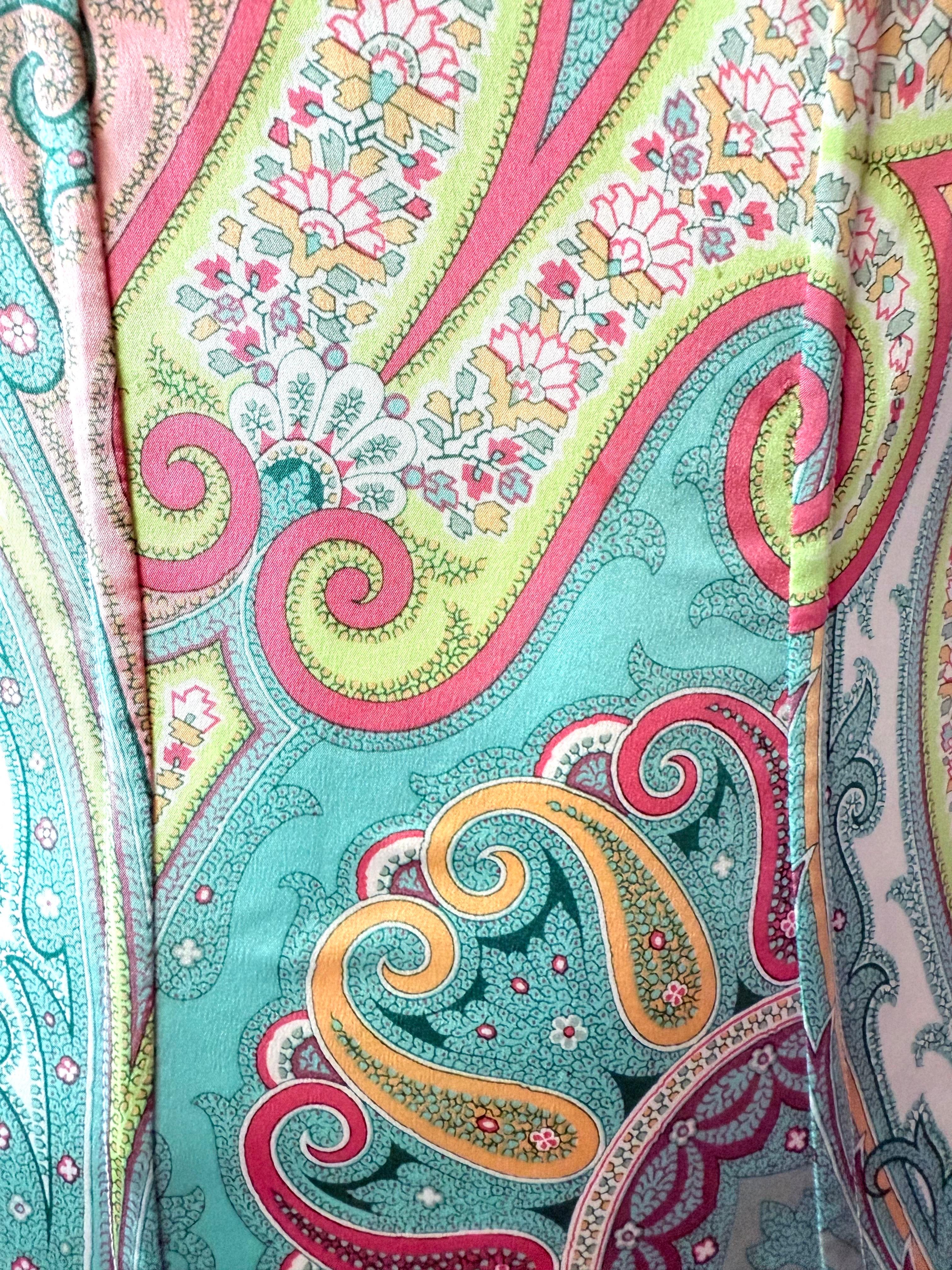 DOLCE & GABBANA Vintage 2000er Stretch-Seiden-Paisley-Korsettkleid im Angebot 2
