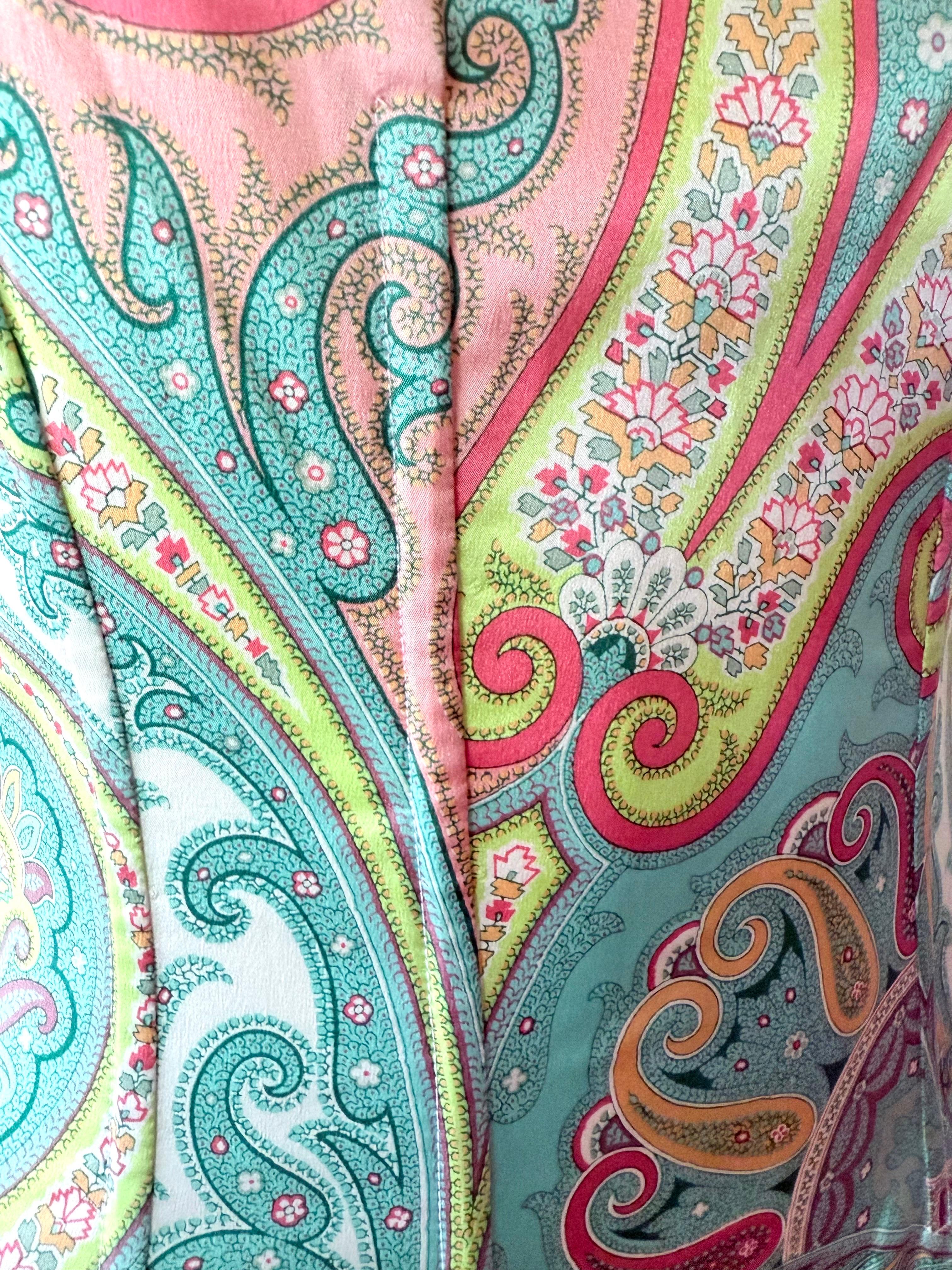 DOLCE & GABBANA Vintage 2000er Stretch-Seiden-Paisley-Korsettkleid im Angebot 3