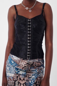 Dolce & Gabbana Vintage 2003 Black Satin Corset Top
