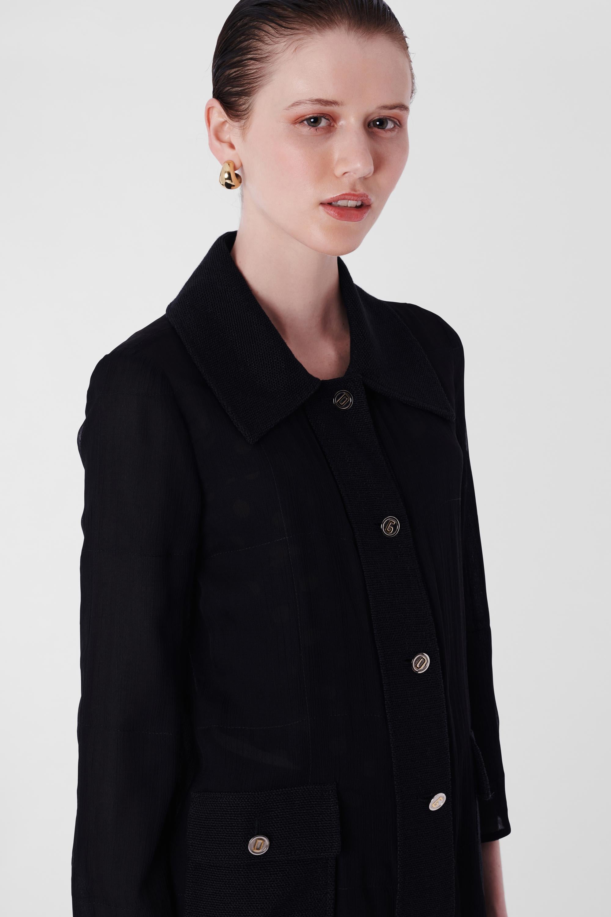 Dolce & Gabbana Vintage 2003 Black Silk Trench Coat In Excellent Condition For Sale In London, GB