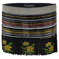 Dolce & Gabbana Vintage Beaded Fringe Mini Skirt Runway Spring Summer S/S 2000