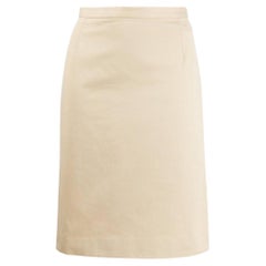 Dolce & Gabbana Vintage beige cotton 90s midi straight skirt