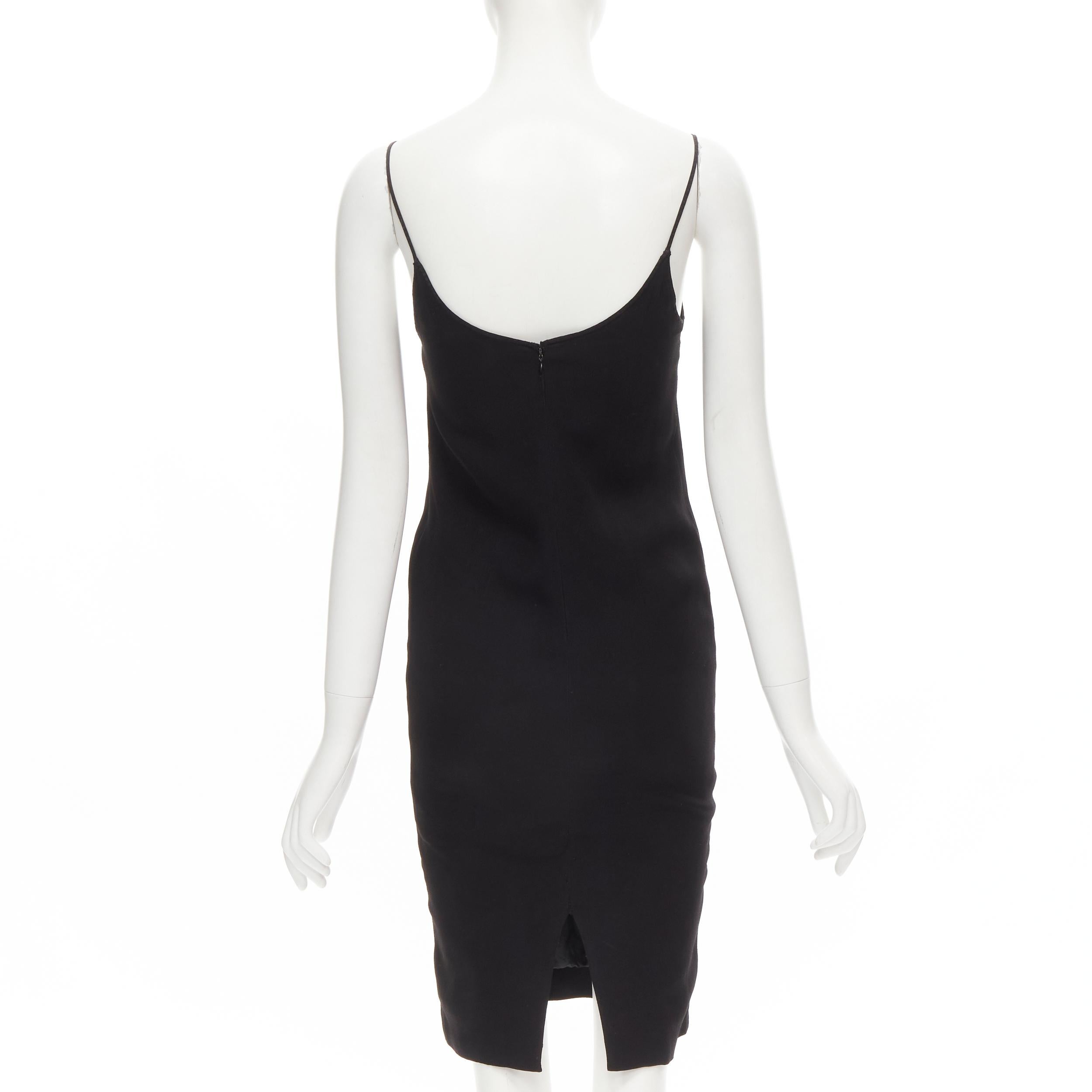 DOLCE GABBANA Vintage black acetate viscose minimal slip dress IT42 M For Sale 1
