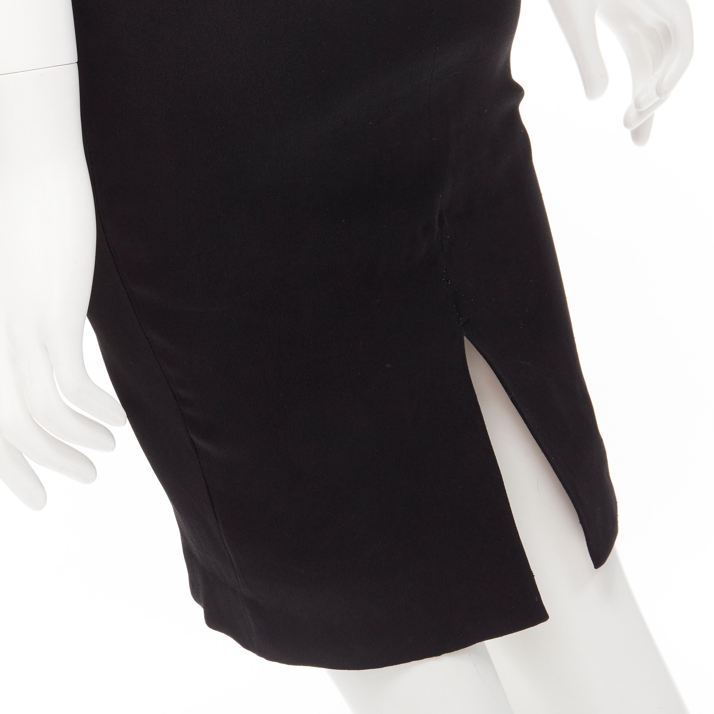 DOLCE GABBANA Vintage black acetate viscose minimal slip dress IT42 M For Sale 3