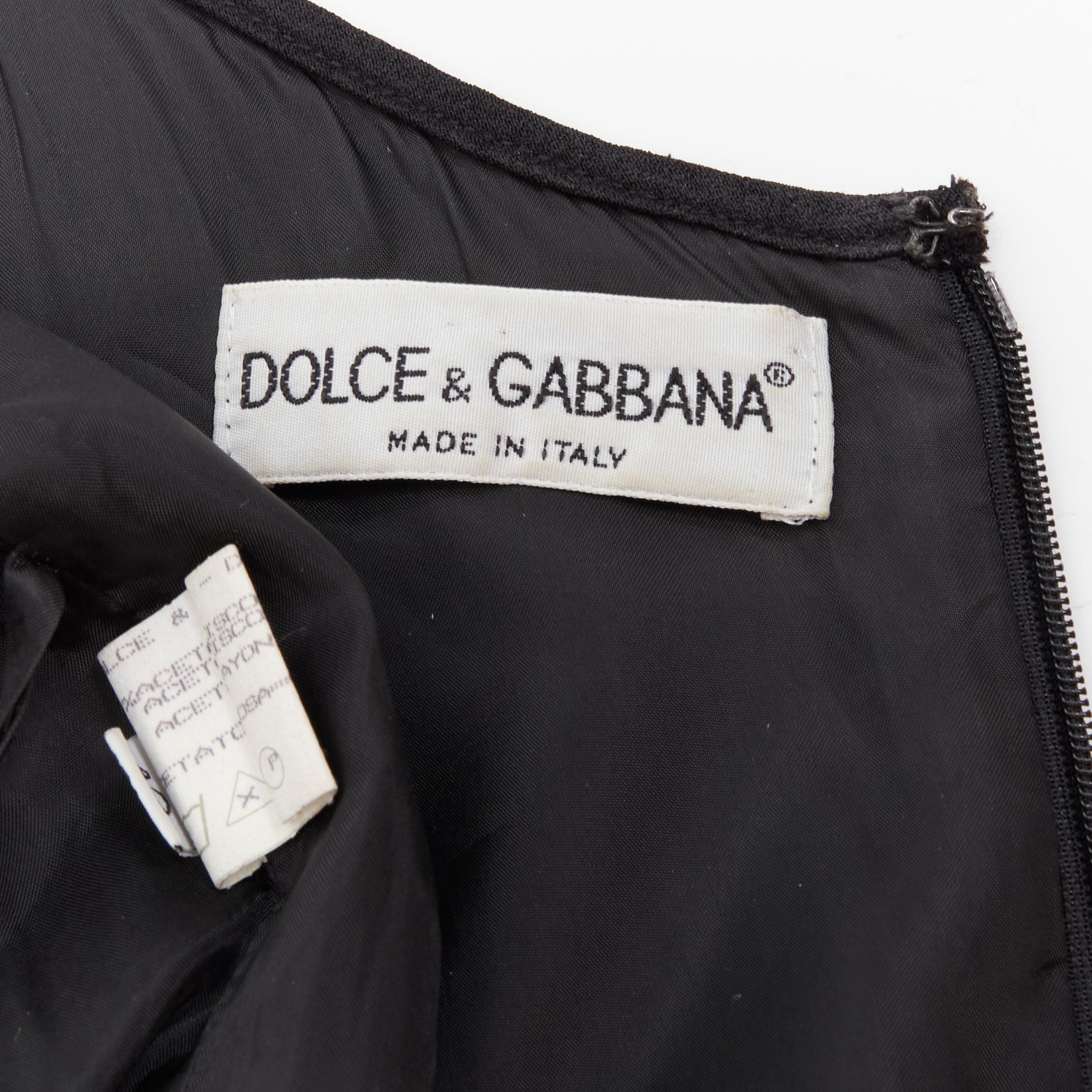 DOLCE GABBANA Vintage black acetate viscose minimal slip dress IT42 M For Sale 4