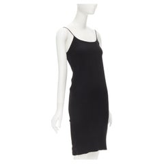 DOLCE GABBANA Vintage Schwarzes minimalistisches Slip-Kleid aus Acetat und Viskose IT42 M