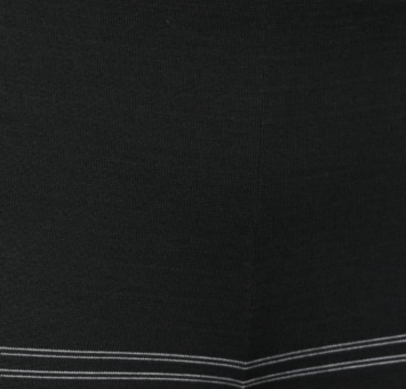Dolce & Gabbana Vintage Black Checkered Cotton Knit Leggings S For Sale 2
