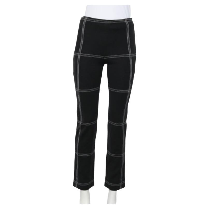Dolce & Gabbana Vintage Black Checkered Cotton Knit Leggings S For Sale