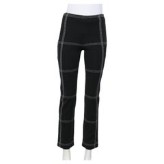 Dolce & Gabbana Vintage Black Checkered Cotton Knit Leggings S
