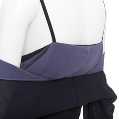 DOLCE GABBANA Vintage black grey cold off shoulder spaghetti button top