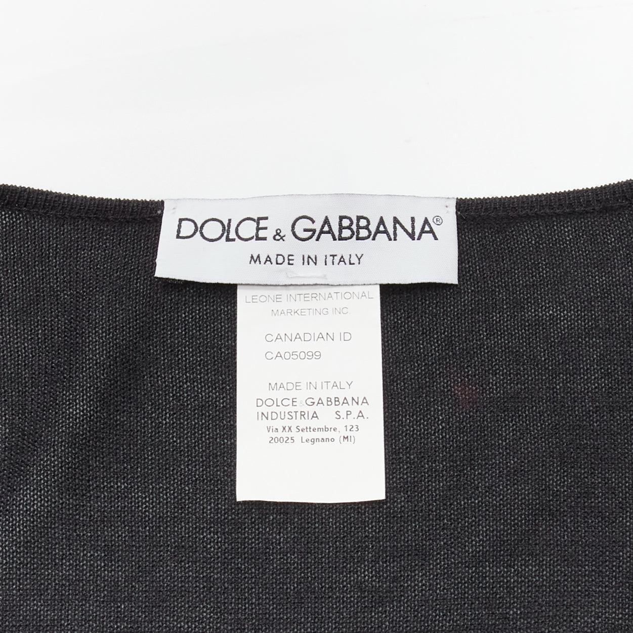 DOLCE GABBANA Vintage black long sleeve V neck ribbed hem sweater IT42 M For Sale 4