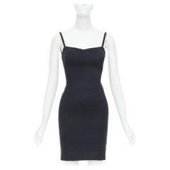DOLCE GABBANA Vintage black panelled asymmetric lace up back corset dress
