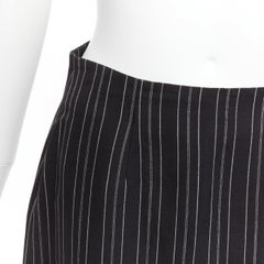 DOLCE GABBANA Vintage noir - Mini jupe à rayures taille haute et à pinces IT40 S