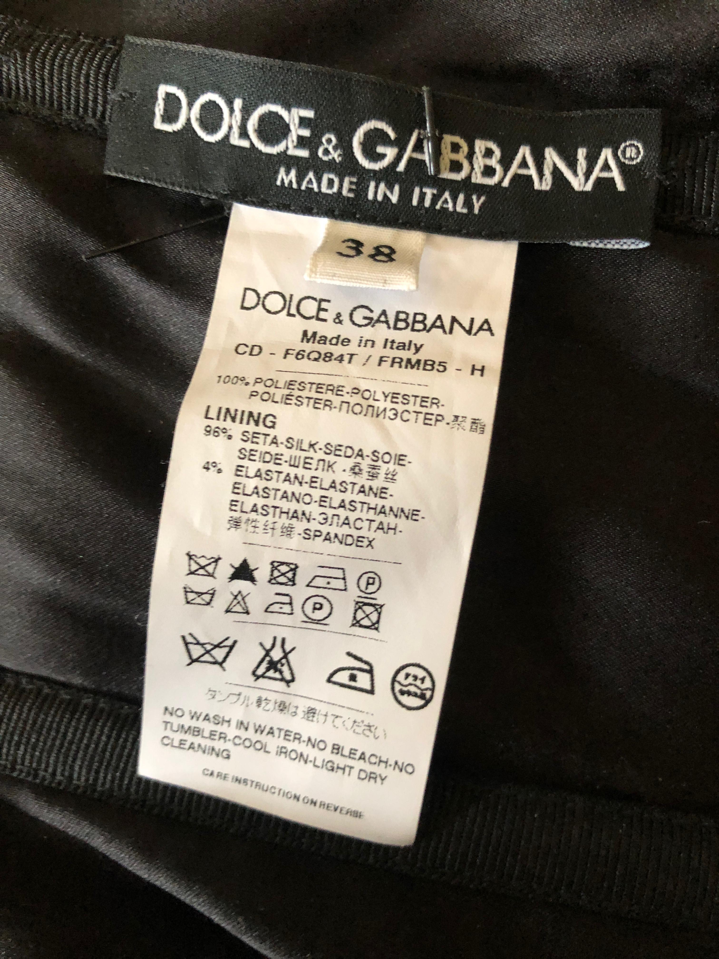 Dolce & Gabbana Vintage Black Strapless Tinsel Cocktail Dress with Inner Corset For Sale 5