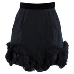 Dolce & Gabbana Vintage black taffeta ruffled skirt