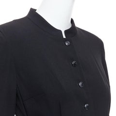 DOLCE GABBANA Vintage black virgin wool blend button down long dress IT40 S