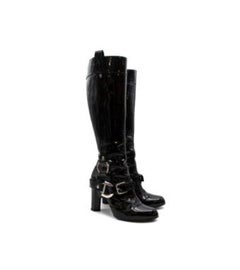 Louis Vuitton Women's 36 Black Rubber Rainboots Tall Rain Boots 9L1221 For  Sale at 1stDibs