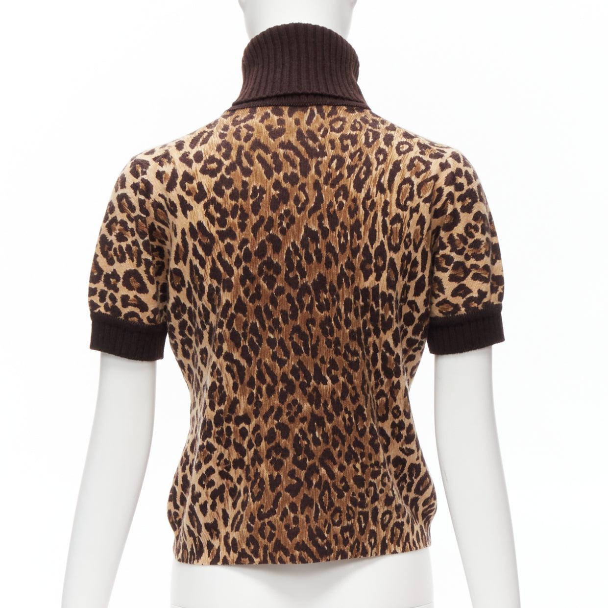 Women's DOLCE GABBANA Vintage cashmere short sleeve turtleneck sweater top IT44 L For Sale