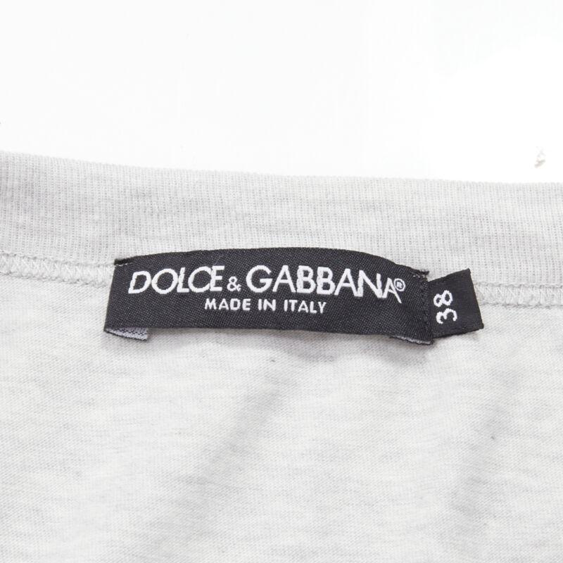 DOLCE GABBANA Camiseta de tirantes gris con estampado Y2K Vintage Cinematic Actress IT38 XS en venta 3