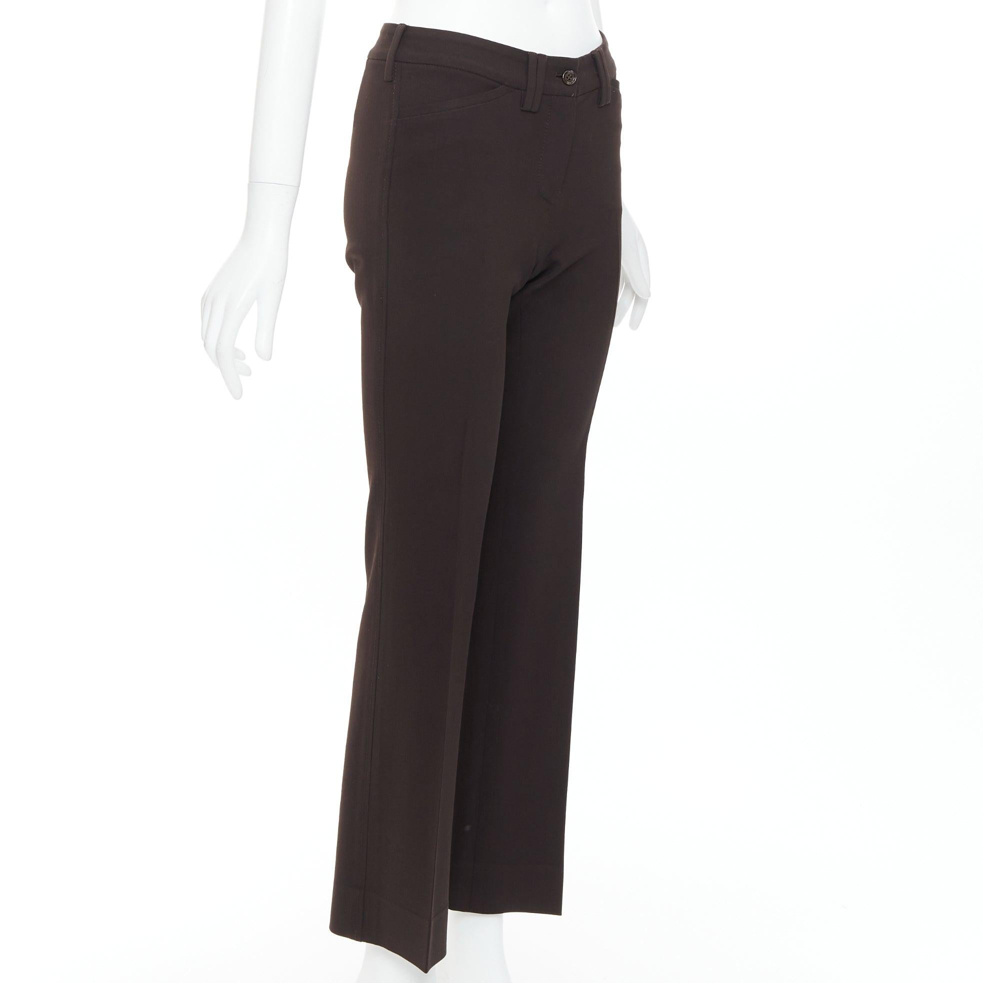 Black DOLCE GABBANA Vintage dark brown cropped pants IT36 XXS For Sale