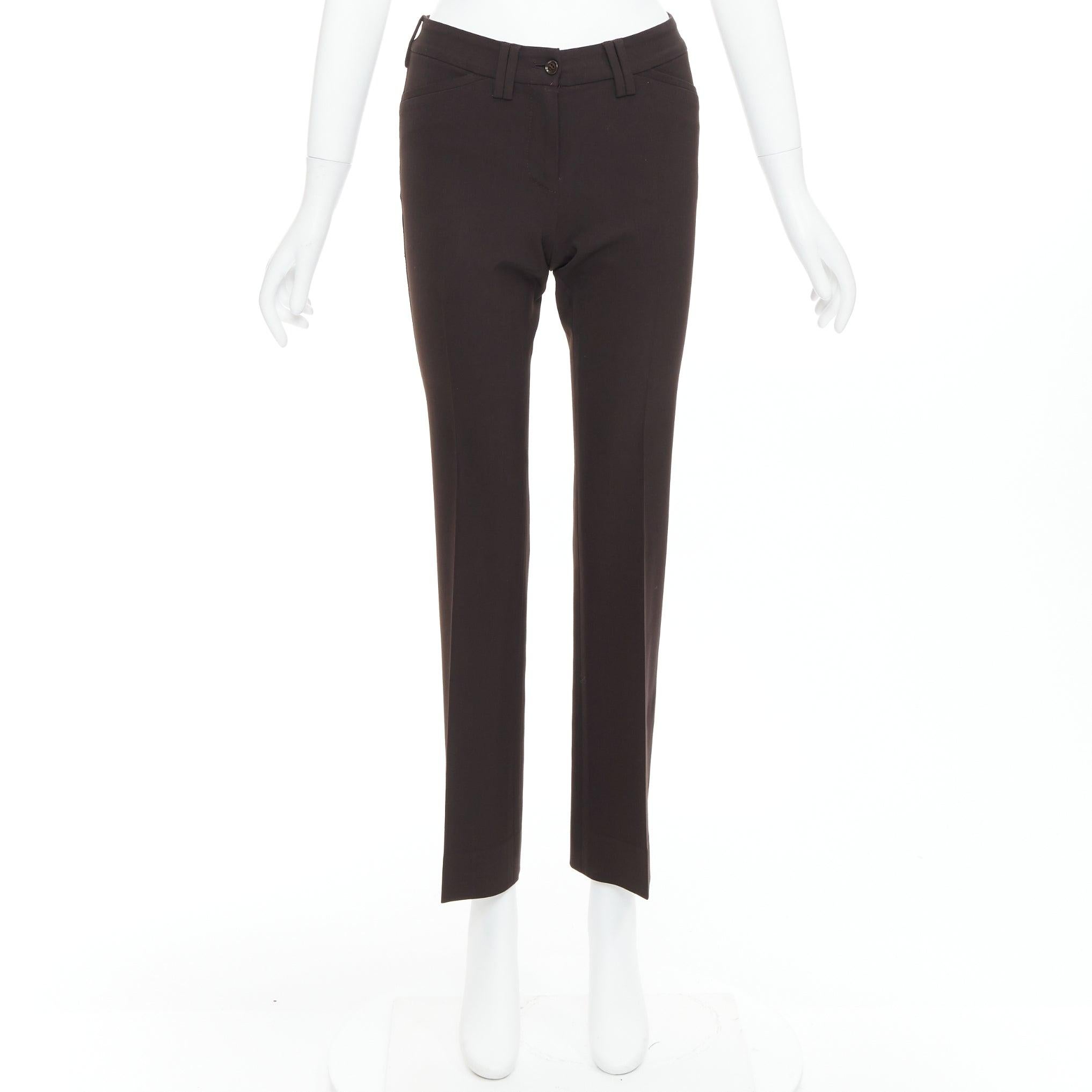 DOLCE GABBANA Vintage dark brown cropped pants IT36 XXS For Sale 4