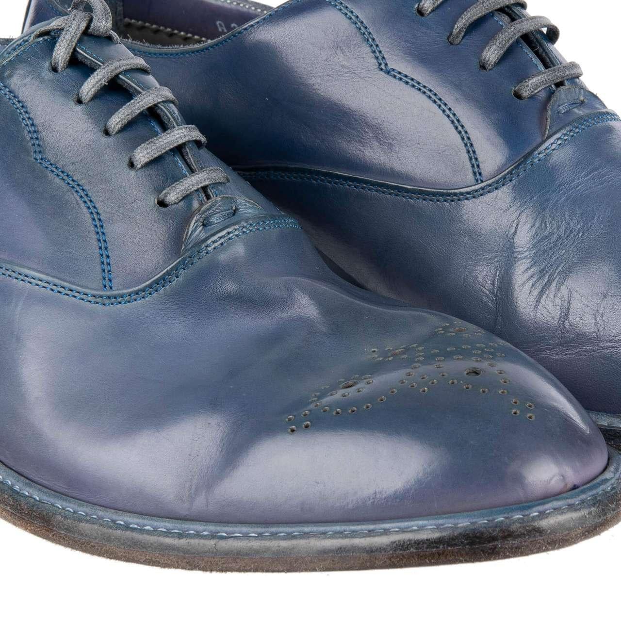 Dolce & Gabbana - Vintage Derby Shoes MARSALA Blue EUR 43 In Excellent Condition For Sale In Erkrath, DE