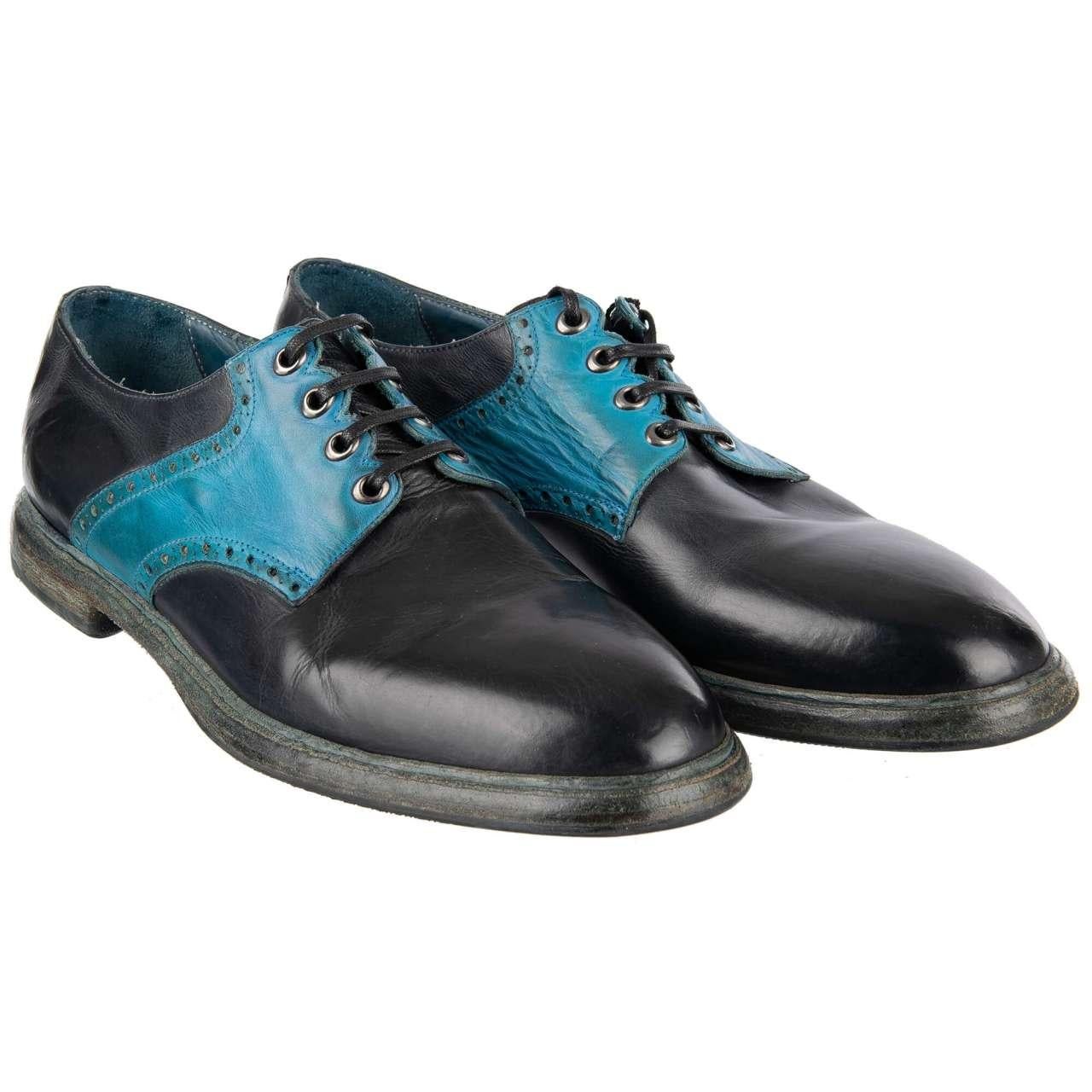 Men's Dolce & Gabbana - Vintage Derby Shoes MARSALA Blue Navy EUR 41 For Sale