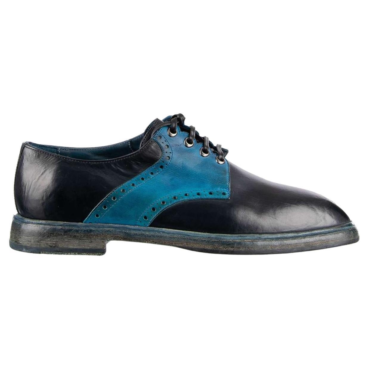 Dolce & Gabbana - Vintage Derby Shoes MARSALA Blue Navy EUR 41 For Sale