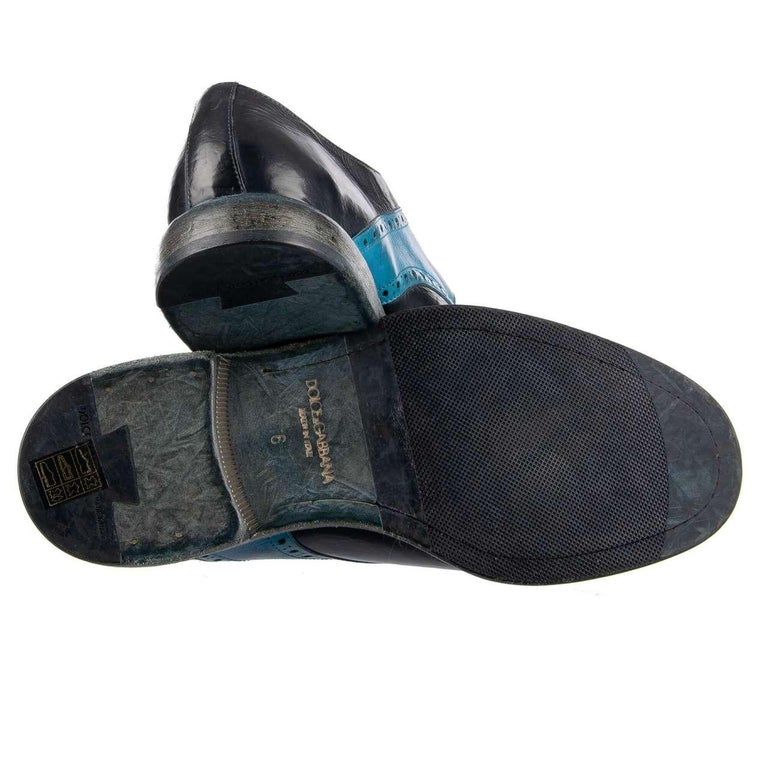 Matrial Rrp Dolce and Gabbana - Vintage Derby Shoes MARSALA Blue Navy EUR 42.5 For ...