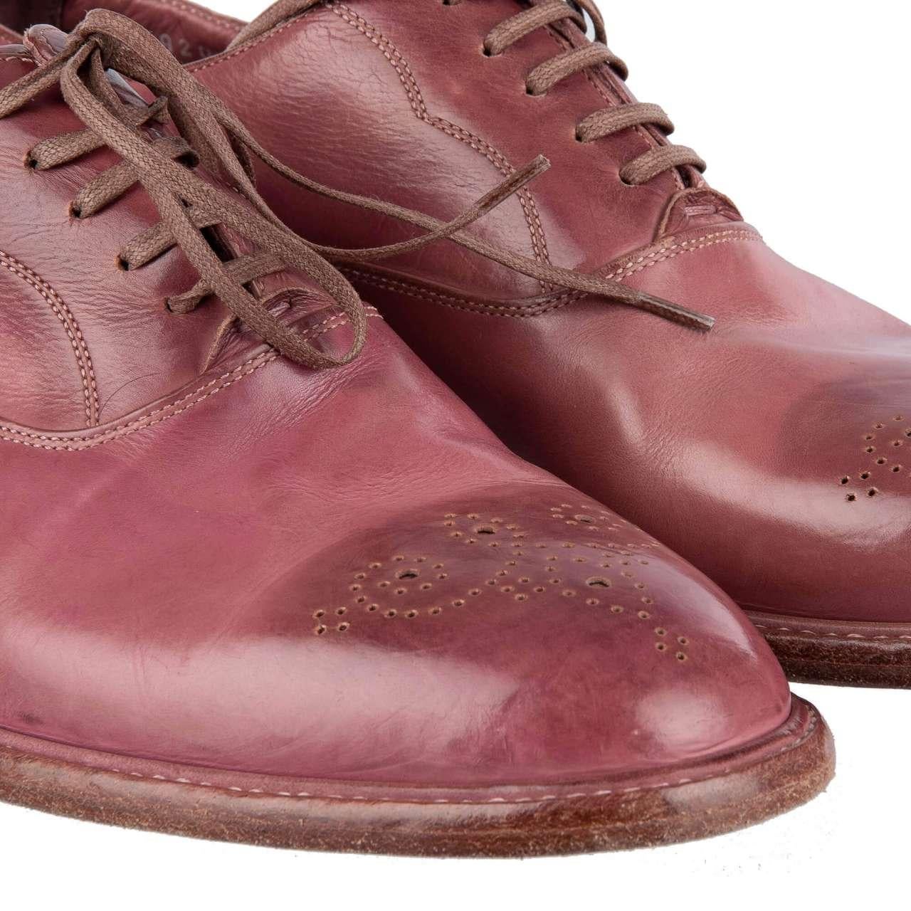 Dolce & Gabbana - Vintage Derby Shoes MARSALA Pink EUR 41 In Excellent Condition For Sale In Erkrath, DE