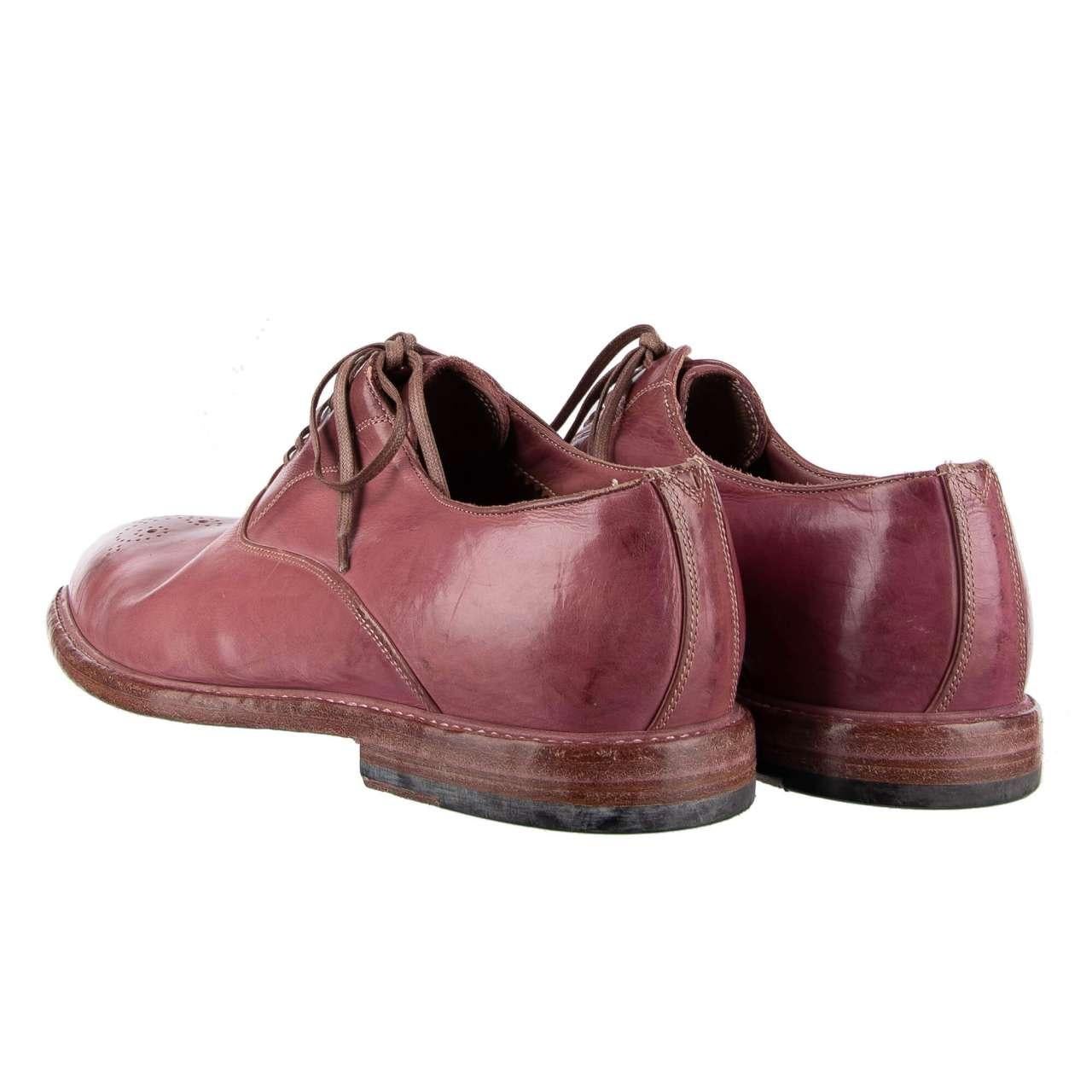 Men's Dolce & Gabbana - Vintage Derby Shoes MARSALA Pink EUR 41 For Sale