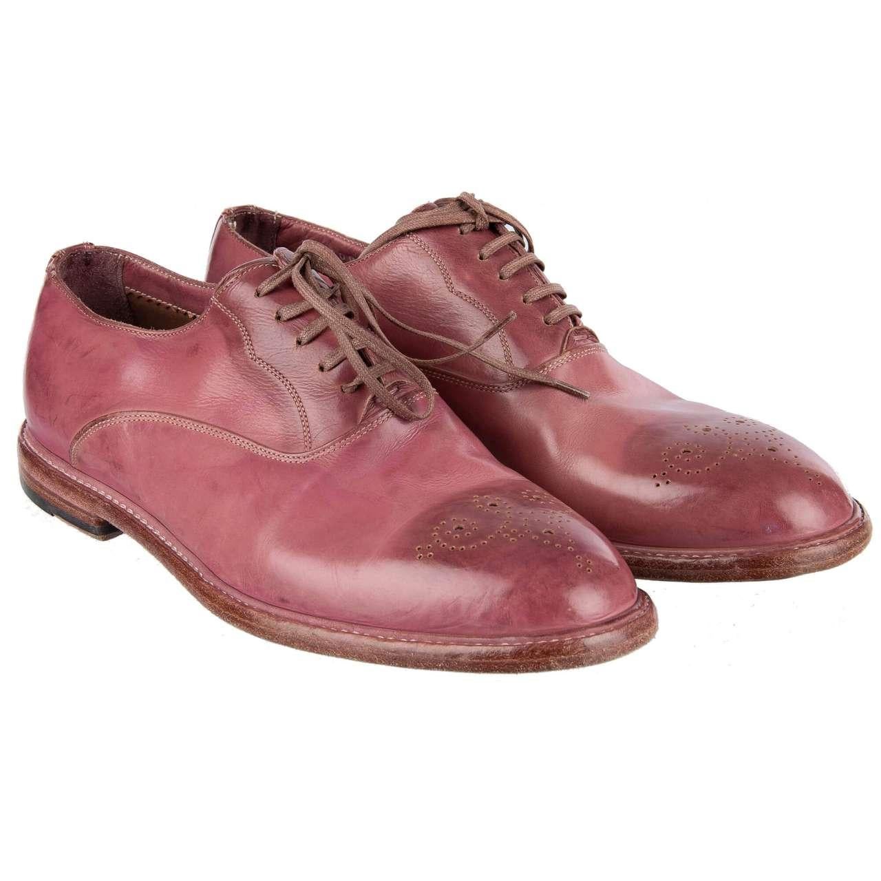 Dolce & Gabbana - Vintage Derby Shoes MARSALA Pink EUR 41 For Sale 1