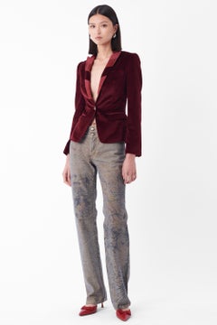 Dolce & Gabbana Vintage Early 2000’s Burgundy Velvet Blazer