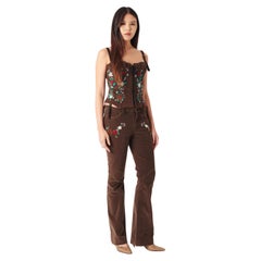 Dolce & Gabbana Vintage F/W 2002 Embroidered Flowers Co-ord Set