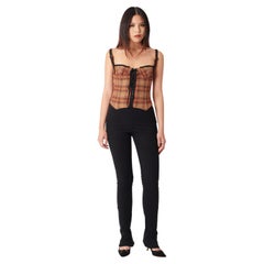 Dolce & Gabbana Vintage F/W 2002 Runway Brown Tartan Corset