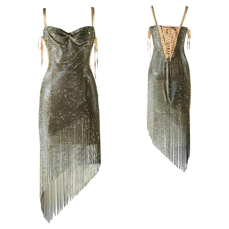 Dolce and Gabbana Vintage Fall/Winter 2003 Swarovski Crystal Evening Dress Sz 40IT at 1stDibs Dolce and Gabbana Vintage Fall/Winter 2003 Swarovski Crystal Evening Dress Sz 40IT at 1stDibs