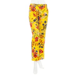 Dolce & Gabbana Vintage Fall1999 Floral-Print Denim Straight Leg Pants