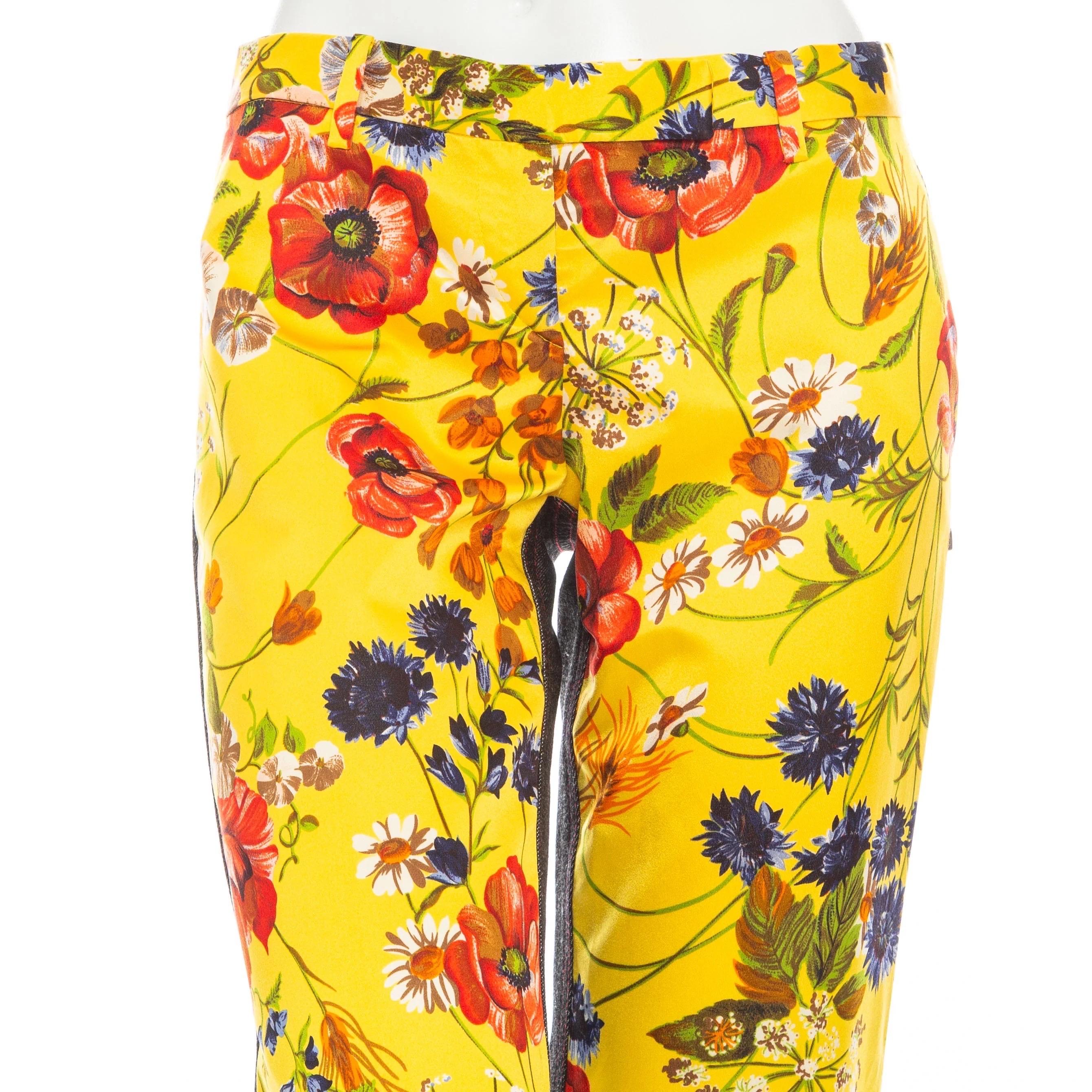 Dolce & Gabbana Pantalon droit vintage à imprimé floral, automne 1999 en vente 2