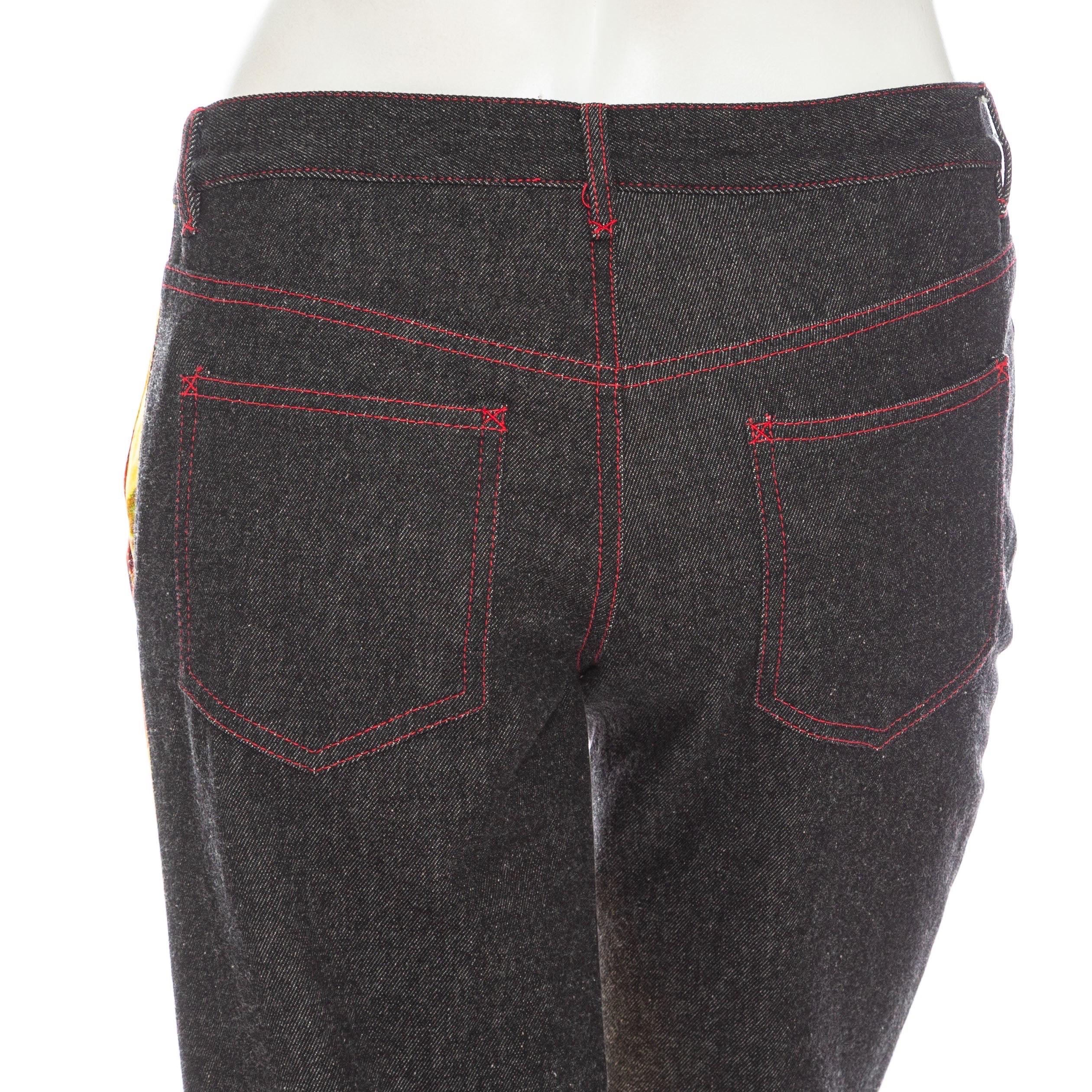 Dolce & Gabbana Pantalon droit vintage à imprimé floral, automne 1999 en vente 3