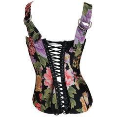 Dolce 
Gabbana Vintage Floral Pattern Corset with Corset Laced Back