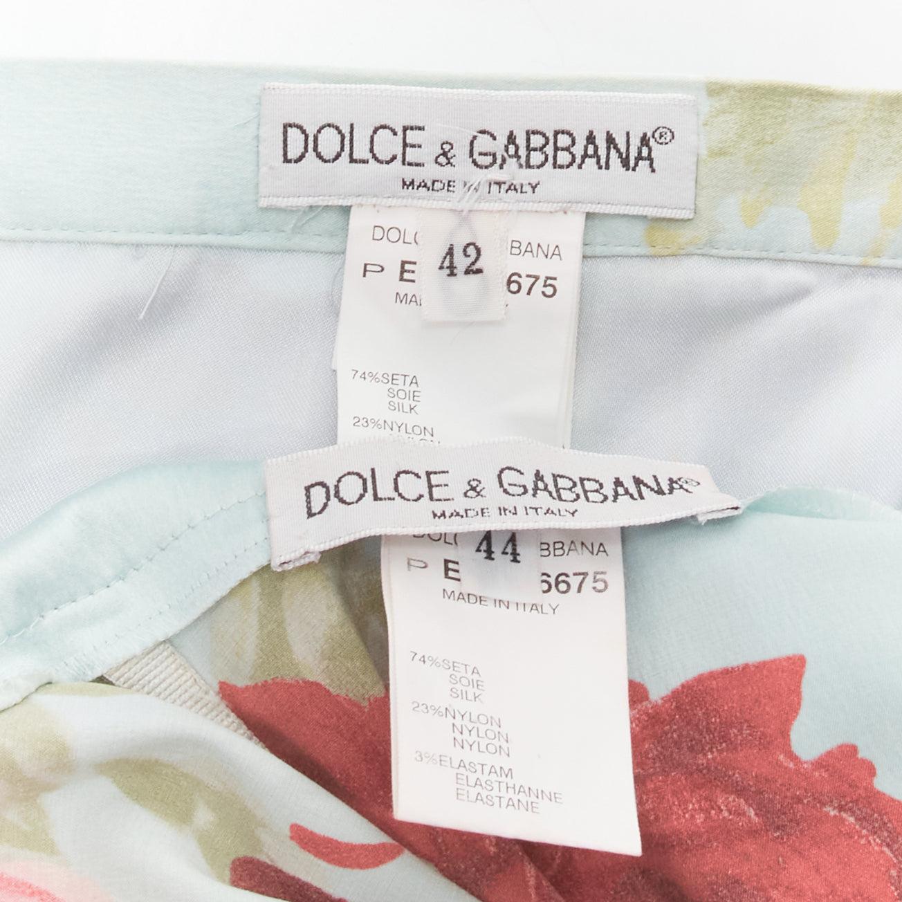 DOLCE GABBANA Vintage floral silk camisole top skirt set IT44 L Carrie Bradshaw For Sale 6
