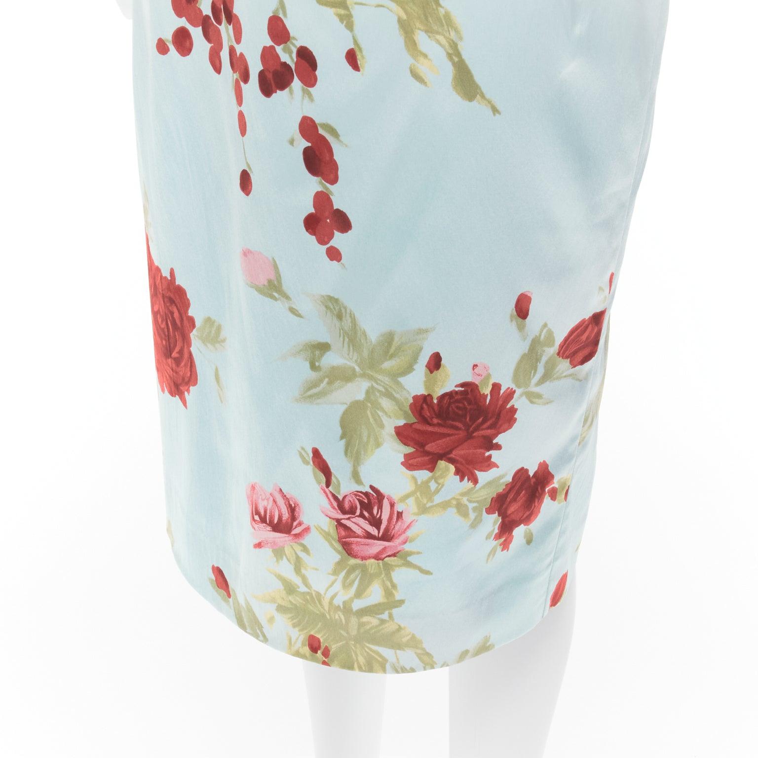 DOLCE GABBANA Vintage floral silk camisole top skirt set IT44 L Carrie Bradshaw For Sale 5