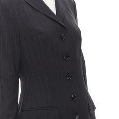 DOLCE GABBANA Vintage grey pinstripe wool blend blazer skirt set IT42 M