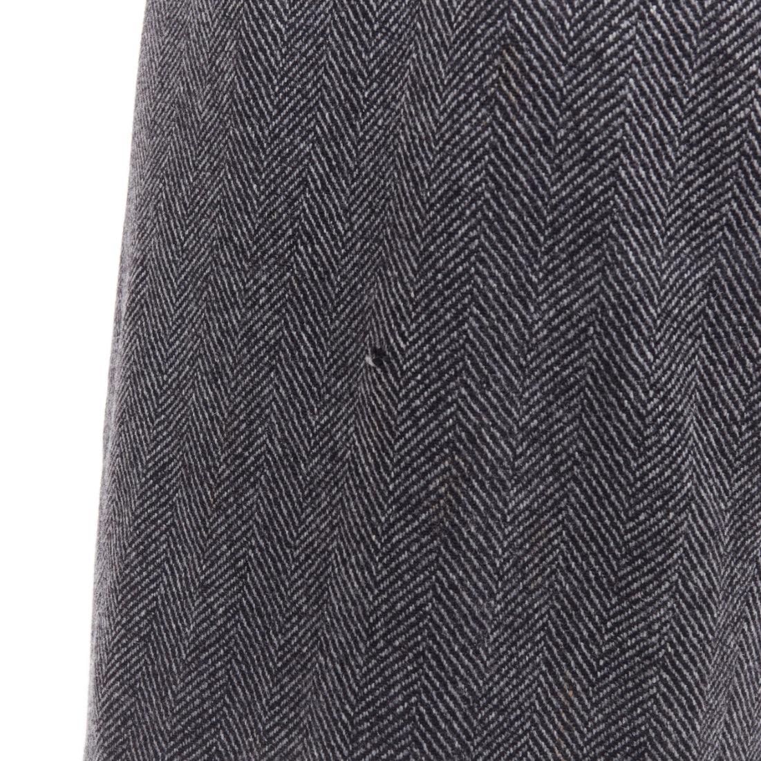 DOLCE GABBANA Abito vintage in lana vergine misto tweed a spina di pesce IT40 S in vendita 2